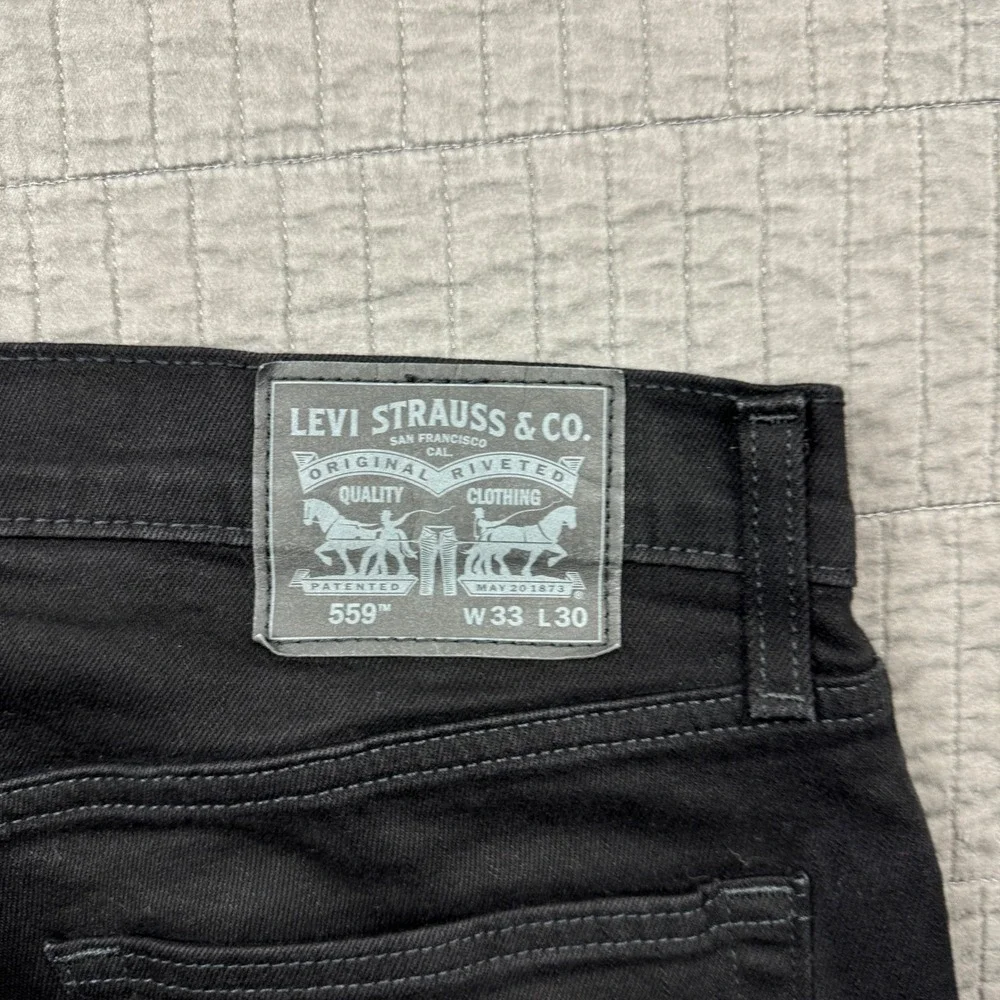 Levis 559 Relaxed Straight Jeans Mens 33x30 (35x29) Black Denim Grunge Skater